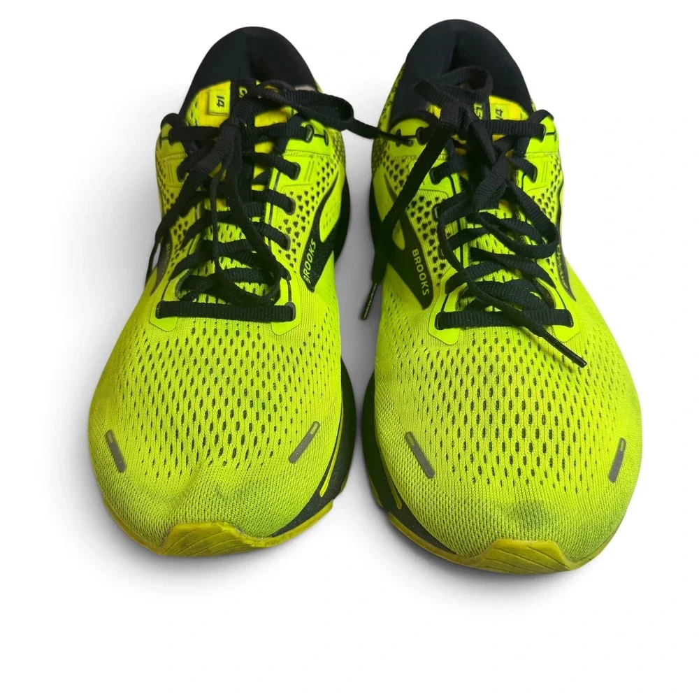 Brooks Ghost 14 Mens Running Shoes Yellow Black Size 11.5
